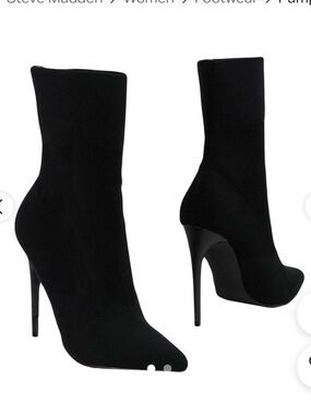 Shoe Republic LA Shimmer Black Velvet Heels Boots